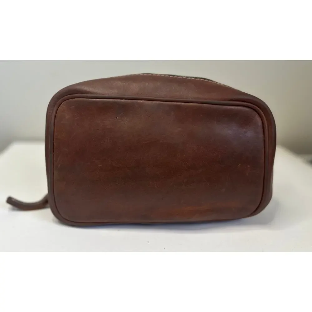 Vintage Men's Oiled Leather Brown Multi Compartment Toiletry/Travel/Gym Bag